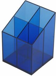 BlueRing Írószertartó 4 rekeszes négyszögletű műanyag, Bluering® transzpar (41037A)