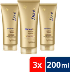 Dove DermaSpa Summer Revived önbarnító testápoló világos-normál bőrre (3x200 ml) + ajándék hajpánt