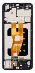 Samsung A055F, A055F/DS Galaxy A05 előlap keret, lcd kijelző és érintőpanel, fekete (OEM)
