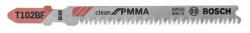 Bosch PRO Plastics PMMA clean T102BF szúrófűrészlap, 92 mm, 5 db, műanyaghoz (2608636781) - hardtools