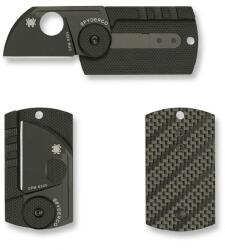 Spyderco Dog Tag Folder cuțit de buzunar pentru gât 3, 1 cm, negru, fibră de carbon, G10