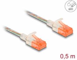 Delock Cablu de retea RJ45 Cat. 6A UTP Slim 0.5m transparent, Delock 80352 (80352)