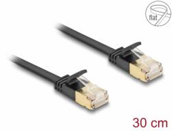Delock Cablu de retea RJ45 Cat. 6A cu cablu Cat. 7 Flat FTP 0.3m Negru, Delock 80343 (80343)