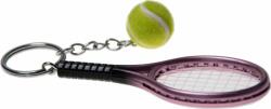 Strefa Tenisa Kulcstartó Mini Tennis Racket Keychain Ring - pink