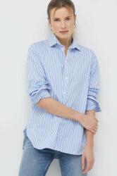 Ralph Lauren pamut ing női, galléros, relaxed - kék 40 - answear - 60 990 Ft