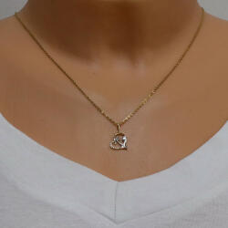 Ekszer Eshop Gyémánt medál 14K arany kombináció - szív egy anyával és egy gyermekkel, briliánsokkal