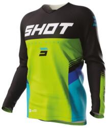 Shot Tricoul de motocross pentru copii Shot Raw Kid Tracer negru-albastru-verde (SHOA08-12E2-BK1)