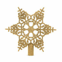 Family Collection Karácsonyfa csúcsdísz - hópehely alakú - 20 x 20 cm - arany (58608A) - gardenet