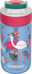 KAMBUKKA Lagoon Kids szívószálas gyerek kulacs - Blue Flamingo