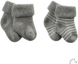 Popolini újszülött zokni 2 pár szürke csíkos (094108-34-0515)