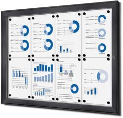 Jansen Display Belső zárható információs vitrin 8 x A4, antracit