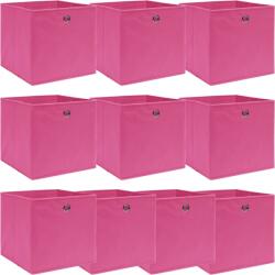  Cutii depozitare, 10 buc. , roz, 32x32x32 cm, textil (288347)