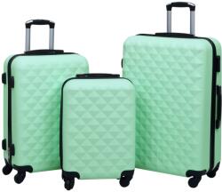  Set de valize cu carcasă rigidă, 3 piese, verde mentă, abs (92415) Valiza
