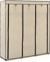  Șifonier cu compartimente și bare, crem, 150x45x175 cm, textil (282455) Garderoba