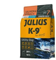 Julius-K9 JULIUS K-9 3kg Utility Dog Hypoallergenic Salmon, spinach Adult (lazac, spenót) száraztáp - Felnőtt kutyák részére (Hipoallergén - 3kg) (311258)