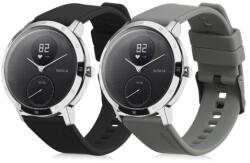 kwmobile Set 2 curele pentru Withings Steel HR/Nokia Steel, Kwmobile, Negru/Gri, Silicon, 58993.01 (58993.01)