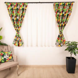 Hiko Set 5 piese Hiko Fantasy, 2 draperii scurte Indian Jungle cu 2 benzi de prindere si o perdea Ana voal, cu rejansa (10009585)