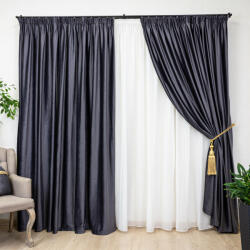 Hiko Draperie Hiko Comfy catifea gri antracit, cu rejansa, 1 bucata (10007114)
