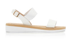 Tsoukalas Sandale albe din imitație de piele cu bandă elastică la gleznă