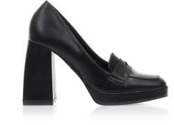 Tsoukalas Pantofi cu tocuri Negri imtație de piele cu design special pe căpută și fiapa
