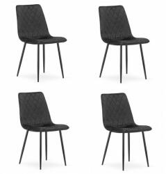 ARTOOL Set 4 scaune bucatarie/living, Artool, Turin, catifea, metal, negru, 44.5x53x88.5 cm (3660_1S)