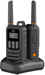 PNI Statie radio Statie radio portabila PNI PMR R80 PRO, set cu 2 bucati, 0.5W, 16 canale, Waterproof IP67, cu lanterna LED, buton SOS, VOX, USB-C (PNI-PMR-R80) - vexio