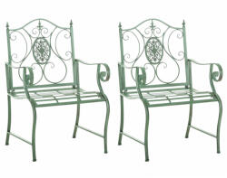  Punjab vidéki stílusú kerti szék 2 db-os szett antik zöld 320695