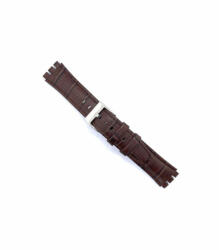  Curea piele model crocodil tip Swatch 19mm maro inchis - 32802