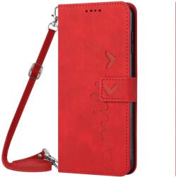 ART SMILE Husa portofel cu curea pentru Motorola Moto G54 5G / G54 5G Power Edition rosie