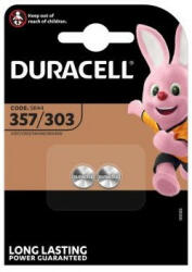 Duracell 357/303/2BP SR44W ezüst-oxid óra gombelem (Duracell-357)