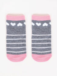  Yo! club pamut zokni (17/19) - szürke/fehér csíkos szív