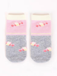  Yo! club pamut zokni (17/19) - szürke/rózsaszín cukorka