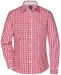 James & Nicholson (Daiber) Női kockás ing JN616 - Piros / fehér | M (1-JN616-1699054)