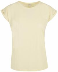 Build Your Brand Laza női póló felhajtott ujjakkal - Enyhén sárga | XS (BY021-1000324676)