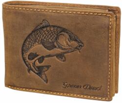 GreenDeed ponty mintás barna férfi bőr pénztárca (TPO1021 BROWN)