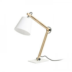 Rendl light studio NIZZA asztali lámpa Polycotton fehér/fa 230V LED E14 7W (R14031) - mobiliamo