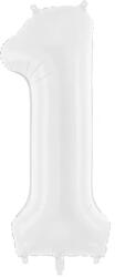 PartyDeco S. r. o 1. szám, fólia lufi, 86 cm, fehér