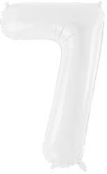 PartyDeco S. r. o 7. szám, fólia lufi, 86 cm, fehér