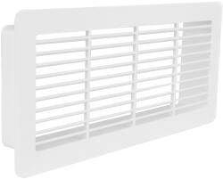 Dalap 972 PVC szögletes szellőzőrács a csővezeték lezárására, 220x90 mm, fehér (972)