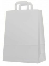  Papírtáska, 26 + 12 x 35 cm, szalagfüles, fehér 500 db/gyűjtő