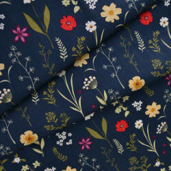 Takoy Popelín pamut anyag Lena sötétkék