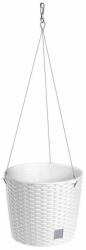 Prosperplast Ghiveci decorativ cu lant, rotund, alb, 25.6x21.9 cm, Rato Round WS (DRTW260-S449)