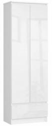 Artool Dulap, placa laminata, 1 sertar, 4 rafturi, 2 usi, alb lucios, 60x35x180 cm (166332-AK) - mercaton