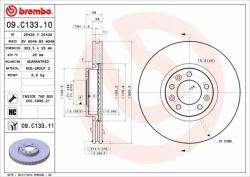 BREMBO Disc frana BREMBO 09. C133.11 - piesa-auto