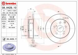 BREMBO Disc frana BREMBO 08. A429.11 - piesa-auto