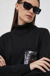 DKNY pulover femei, culoarea negru, light, cu guler 9BYX-SWD17B_99X