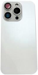 tel-szalk-19296951407 Apple iPhone 15 Pro Max Fehér akkufedél, hátlap, kamera lencse (töltő chip, Mágnes gyűrű, vaku) (tel-szalk-19296951407)