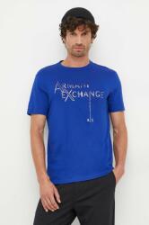 Giorgio Armani pamut póló nyomott mintás - kék L