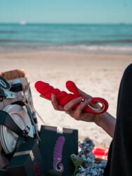  Bordázott csiklkaros g-pont vibrátor - Gcandy mini chili coral 18 cm