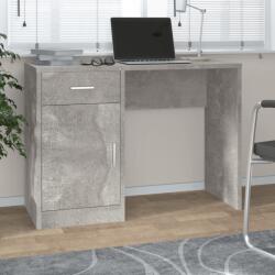  Birou cu sertar și dulap, gri beton 100x40x73 cm lemn prelucrat (342654)